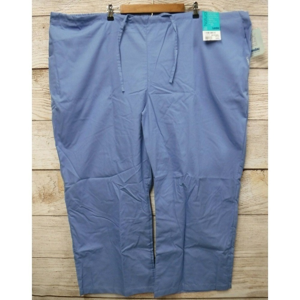 Lanau Scrub Pants Womens 5XL Blue Natural Fit‎ Elastic Wasit Scrubs Pants New